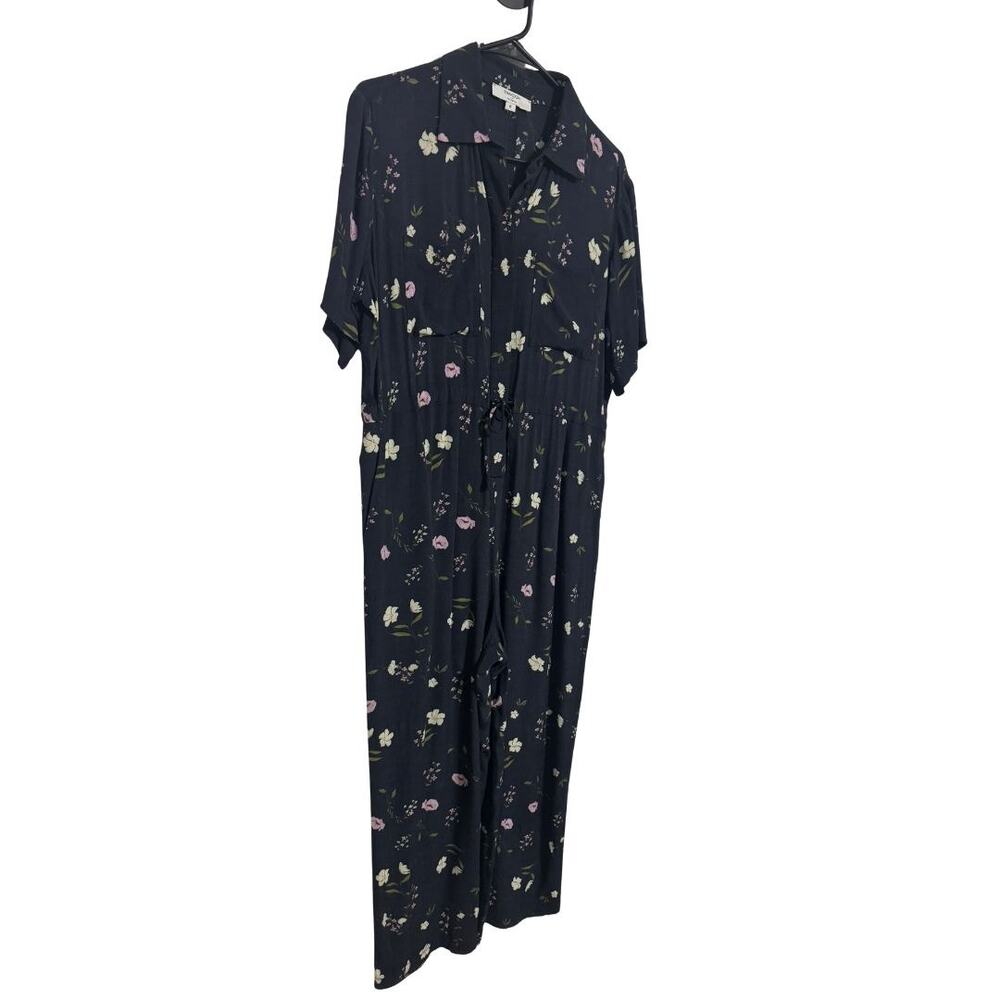 THAKOON COLLECTION x RTR Womens Collared Jumpsuit Navy Floral Size 6 - Picture 5 of 9